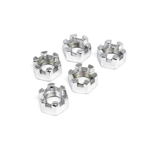 Chrome Castle Nut, 5/8 Inch-18 73-02 B.T., Xl, 2007 Flstc Front Wheel i gruppen Verktyg & Skruv / Skruv, muttrar & brickor / Kromat / Mutter / Kromad mutter 5/8