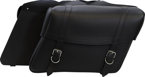 Saddlemen Saddlebag Universal Synthetic Leather Black Saddlebag Slant i gruppen Reservdelar & Tillbehr / Ram och chassidelar / Sadlar / Saddlemen hos Blixt&Dunder AB (35010092)