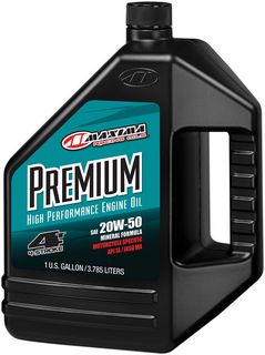 Maxima Engine Oil 4-Stroke 20W50 / 3,78 Liter | 1 Gallon / Amber Oil M i gruppen Servicedelar & Olja / Motorolja hos Blixt&Dunder AB (359128)