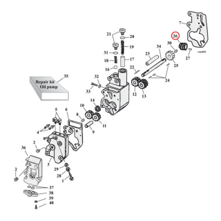 Jims Drive Gear, Oil Pump. 6 Tooth 73-89 B.T. i gruppen Reservdelar & Tillbehr / Motordelar. / Oljepump / Oljepump 68-99 B/T hos Blixt&Dunder AB (504234)