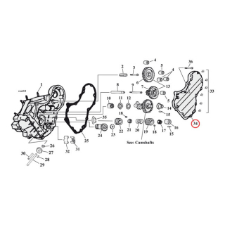 S&S, 54-62 Generator Cam Cover Kit. For Oem/S&S Cases 54-62 B.T. With i gruppen  hos Blixt&Dunder AB (512359)