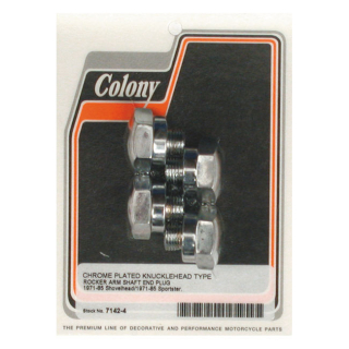 Colony, Rocker Shaft End Plug Set. Knuckle Style. Chrome 71-84 Shovelh i gruppen Reservdelar & Tillbehr / Motordelar / Motordelar Topp / Vipparmar/Axlar hos Blixt&Dunder AB (515960)