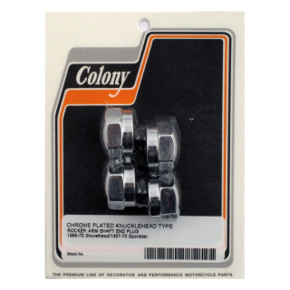 Colony, Rocker Shaft Plug Set. Knuckle Style. Chrome 66-E71 Shovelhead i gruppen Reservdelar & Tillbehr / Motordelar  / Motordelar Shovelhead / verdel Shovelhead / Toppar/Delar Shovelhead hos Blixt&Dunder AB (515965)