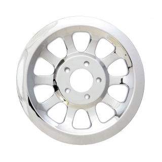 Kromad kåpa till beltdrev. Passar Dyna T/C (07-17) med 66-tänder i gruppen Reservdelar & Tillbehör / Växellåda & transmission / Drivlina / Sekundärdrivning belt / Pulley bak hos Blixt&Dunder AB (53-0098)