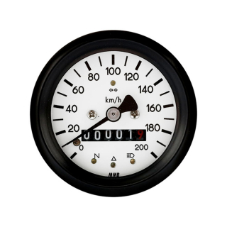 Mmb 60Mm Basic Speedometer 200Km/H, Black All Bmw 2-Valve Models i gruppen Reservdelar & Tillbehr / Mtare / Hastighetsmtare (Vajerdrivning) hos Blixt&Dunder AB (571809)