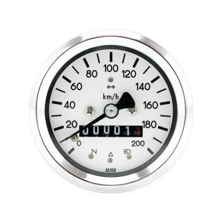 Mmb 60Mm Basic Speedometer 200Km/H, Chrome All Bmw 2-Valve Models i gruppen Reservdelar & Tillbehr / Mtare / Hastighetsmtare (Vajerdrivning) hos Blixt&Dunder AB (571811)