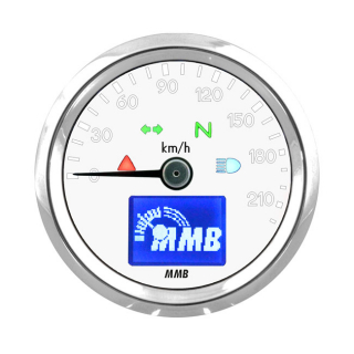MMB 48mm Electronic Speedo 220km/h Chrome/White i gruppen Reservdelar & Tillbehr / Mtare / Hastighetsmtare Elektronisk hos Blixt&Dunder AB (583854)