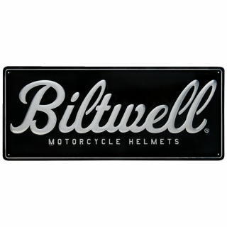 Biltwell Script shop sign black/aluminum 23.5 x 10 (596.9mm x 254mm) I i gruppen hos Blixt&Dunder AB (599662)