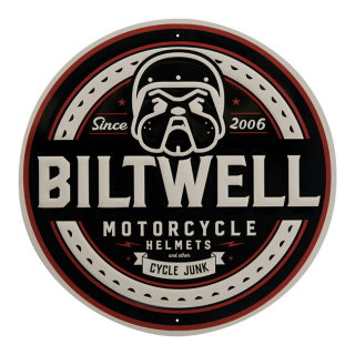 Biltwell Bulldog Shop Sign Black/Grey/Garnet i gruppen Klder & Utrustning / vrigt / Tygmrken Pins & Stickers hos Blixt&Dunder AB (599663)