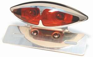 Twin Cateye baklampa 16x5 cm, E-mrkt. Kromad ABS plast i gruppen Reservdelar & Tillbehr / Lampor & Tillbehr / Baklampor & Tillbehr / Baklampor hos Blixt&Dunder AB (70-0065)