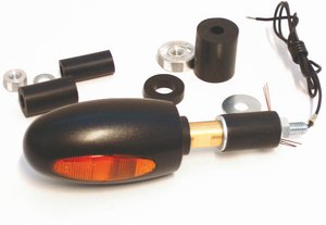 Indicator ''Kellermann'', for handlebar end mount, black aluminium in the group Parts & Accessories / Lights / Turn signal & bullet lights /  at Blixt&Dunder AB (70-0162)