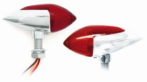Bullet lights indicator, red lens & LED, 12V,incl brake light in the group Parts & Accessories / Lights /  /  at Blixt&Dunder AB (70-0168)