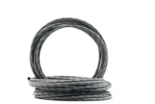 Vintage Cloth Covered 16g Electrical Wire - Grey W/ Black Tracer i gruppen Reservdelar & Tillbehr / Eldelar / Elkabel & Kontakter / Elkabel hos Blixt&Dunder AB (70-9064)