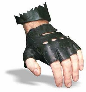 Handskar, halvfinger modell, stl L. Svart skinn i gruppen Klder & Utrustning / Handskar hos Blixt&Dunder AB (83-0801-L)