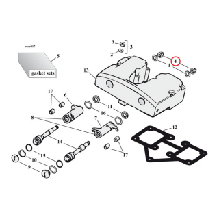 Rocker Shaft End Nut Set, Black Plastic Inserts 66-84 Shovelhead, i gruppen Reservdelar & Tillbehr / Motordelar  / Motordelar Shovelhead / verdel Shovelhead / Toppar/Delar Shovelhead hos Blixt&Dunder AB (903819)