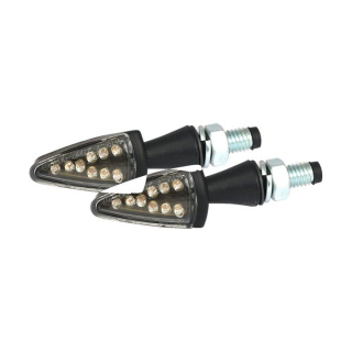 Black peak, LED turn signals. Black. Clear lens i gruppen Reservdelar & Tillbehr / Lampor & Tillbehr / Blinkers / Blinkers hos Blixt&Dunder AB (914140)