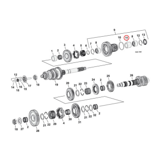 Spacer, 6th gear bearing transmisson 06-17(NU)Dyna, 07-23 Softail, 07- i gruppen Reservdelar & Tillbehr / Vxellda & transmission / Vxellda / Delar 6-vxl lda hos Blixt&Dunder AB (921505)