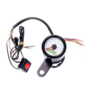 Stoker, electronic speedometer 48mm. Black, white face Compatible with i gruppen Reservdelar & Tillbehr / Mtare / Hastighetsmtare Elektronisk hos Blixt&Dunder AB (928217)