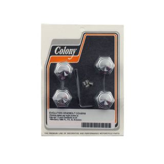 Colony, Head Bolt Cover Kit. Cap Style, Chrome 84-E85 Evo B.T. i gruppen Reservdelar & Tillbehr / Skruv- / monteringskit / Skruvkit Motor / Skruvkit Topp hos Blixt&Dunder AB (929064)