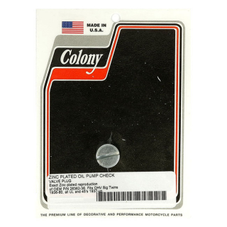 Colony Plug, Oil Pump Check Valve 36-80 B.T. Ohv & Sv, 37-52 45