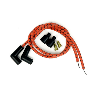 Taylor Braided Cloth Wire Set Univ  ORANGE WITH BLACK TRACER WITH TWO i gruppen Reservdelar & Tillbehr / Eldelar / Tndning / Tndkablar hos Blixt&Dunder AB (941618)