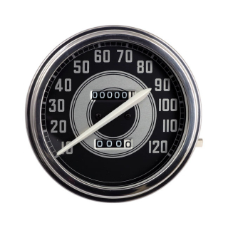 Fl Speedometer, '41-45 Face', Silver/Black. 2:1 Mph i gruppen Reservdelar & Tillbehr / Mtare / Hastighetsmtare (Vajerdrivning) hos Blixt&Dunder AB (971496)