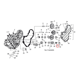 Jims, Nut. Pinion Shaft Gear 54-89 B.T.  5/8-24. Left Hand Threaded. i gruppen Reservdelar & Tillbehr / Motordelar  / Motordelar Evo / Bottendel Evo / Kam/Delar Evo hos Blixt&Dunder AB (978263)