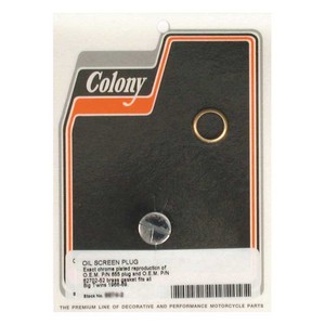 Colony, Oem Style Slotted Plug Oil Screen Crankcase. Chrome 66-69 B.T. i gruppen Reservdelar & Tillbehr / Motordelar. / Motordelar Bottendel / Avtappningspluggar hos Blixt&Dunder AB (989066)