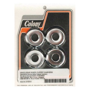 Colony, Handlebar Riser Cupped Washer Kit. Chrome 73-23 All B.T., 09-2 i gruppen Reservdelar & Tillbehr / Styren & Tillbehr / Risers & Tillbehr / Bussning Risers hos Blixt&Dunder AB (989786)