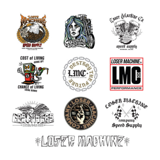 Loser Machine LMC stickers pack x i gruppen Klder & Utrustning / vrigt / Tygmrken Pins & Stickers hos Blixt&Dunder AB (994179)