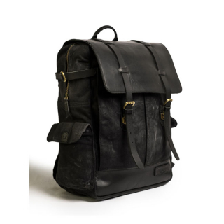 Trip Machine, Rambler Backpack. Black Universal Heavy Duty Waxed Canva i gruppen Klder & Utrustning / Vskor & Ryggsckar hos Blixt&Dunder AB (995686)