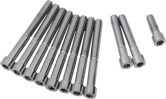 Drag Specialties Chrome Socket-Head Primary Cover Bolt Kit Smooth Sm S i gruppen Reservdelar & Tillbehr / Skruv- / monteringskit / Skruvkit Trans hos Blixt&Dunder AB (DS190392S)