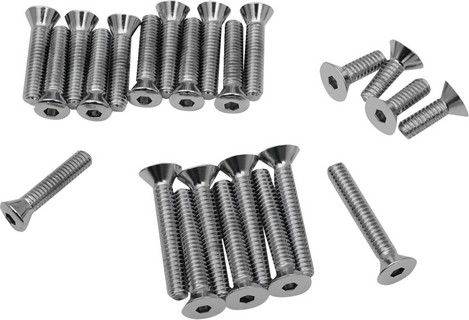 Drag Specialties Chrome Socket-Head Primary/Cam Cover Bolt Kit Knurled i gruppen Reservdelar & Tillbehr / Skruv- / monteringskit / Skruvkit Motor / Skruvkit Botten hos Blixt&Dunder AB (DS190756)