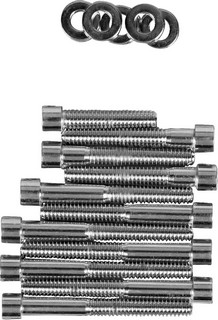 Drag Specialties Chrome Socket-Head Cam Cover Bolt Kit Smooth Cam Cvr i gruppen Reservdelar & Tillbehr / Skruv- / monteringskit / Skruvkit Motor / Skruvkit Botten hos Blixt&Dunder AB (DS190768S)