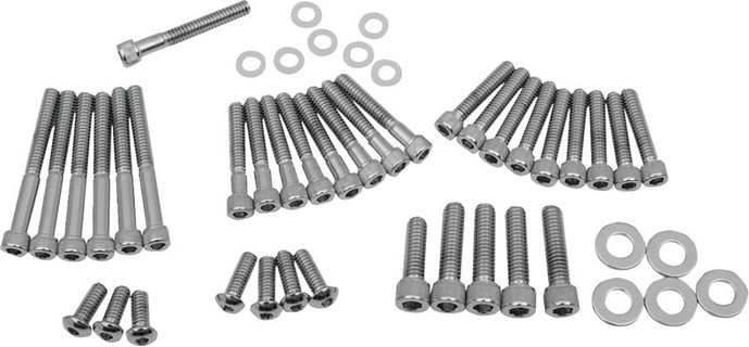 Drag Specialties Chrome Socket-Head Primary/Cam Cover Bolt Kit Knurled i gruppen Reservdelar & Tillbehr / Skruv- / monteringskit / Skruvkit Motor / Skruvkit Botten hos Blixt&Dunder AB (DS190818)