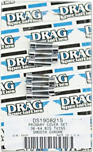 Drag Specialties Chrome Socket-Head Primary Cover Bolt Kit Smooth Smth i gruppen Reservdelar & Tillbehr / Skruv- / monteringskit / Skruvkit Trans hos Blixt&Dunder AB (DS190821S)