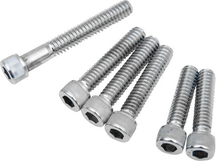 Drag Specialties Chrome Socket-Head Cam Cover Bolt Kit Knurled Sckt He i gruppen Reservdelar & Tillbehr / Skruv- / monteringskit / Skruvkit Motor / Skruvkit Botten hos Blixt&Dunder AB (DS190865)