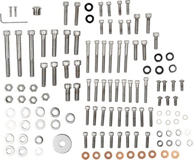 Drag Specialties Chrome Socket-Head Motor Bolt Kit Knurled Sckt Head M i gruppen Reservdelar & Tillbehr / Skruv- / monteringskit / Skruvkit Motor / Skruvkit Botten hos Blixt&Dunder AB (DS190870)