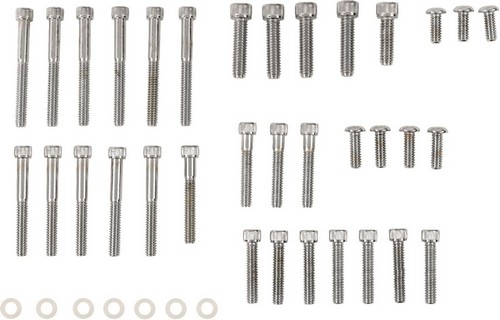 Drag Specialties Chrome Socket-Head Primary/Cam Cover Bolt Kit Knurled i gruppen Reservdelar & Tillbehr / Skruv- / monteringskit / Skruvkit Motor / Skruvkit Botten hos Blixt&Dunder AB (DS190873)