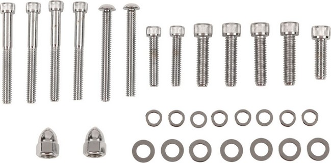 Drag Specialties Chrome Socket-Head Transmission End Cover Bolt Kit Kn i gruppen Reservdelar & Tillbehr / Skruv- / monteringskit / Skruvkit Vxellda hos Blixt&Dunder AB (DS190881)