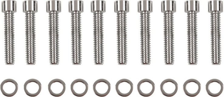 Drag Specialties Chrome Socket-Head Cam Cover Bolt Kit Smooth Cam Cvr i gruppen Reservdelar & Tillbehr / Skruv- / monteringskit / Skruvkit Motor / Skruvkit Botten hos Blixt&Dunder AB (DS192396)