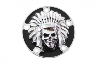 Indian Skull Point Cover Black twin-cam i gruppen Reservdelar & Tillbehr / Motordelar / Motorkpor / Brytarlock hos Blixt&Dunder AB (V42-0276)