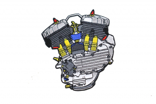 45 Engine Patch i gruppen Klder & Utrustning / vrigt / Tygmrken Pins & Stickers hos Blixt&Dunder AB (V48-1102)