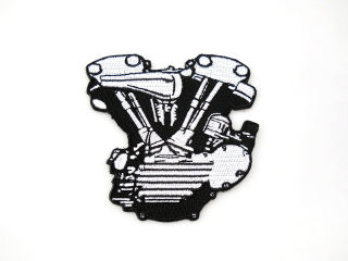 Black and White Knucklehead Engine Patch i gruppen Klder & Utrustning / vrigt / Tygmrken Pins & Stickers hos Blixt&Dunder AB (V48-1163)