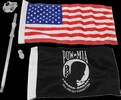 Kuryakyn Flag W/1/2" Vertical Mnt Flag Mount Kit Vertical W/Flag