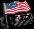 Ciro Flag Pole Led Lighted With U.S. Flag Flagpole Blk Led Lighted Wit