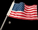Ciro Flag Pole 12" With 6" X 9" American Flag Polished Ss Flag Pole 12