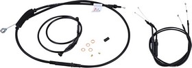 Burly Brand Cable Kit 10" Black Stainless T-Bar W/O Abs Control Kit 10