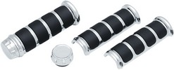 Kuryakyn Grip Iso 3 Piece 10+Fl Ch Grips 3-Piece Clamshell Iso W/