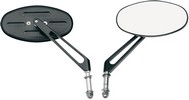 Drag Specialties Mirror Ness Stealth I Oval W/ 4.75" Stem Black Mirror